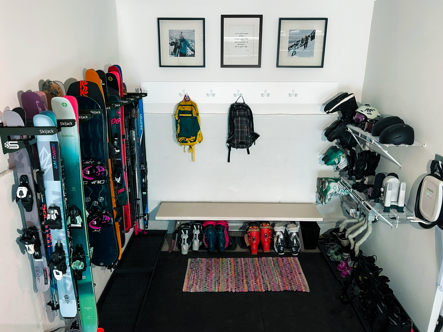 Skijack Ski and Snowboard Wallmount Storage Hanger