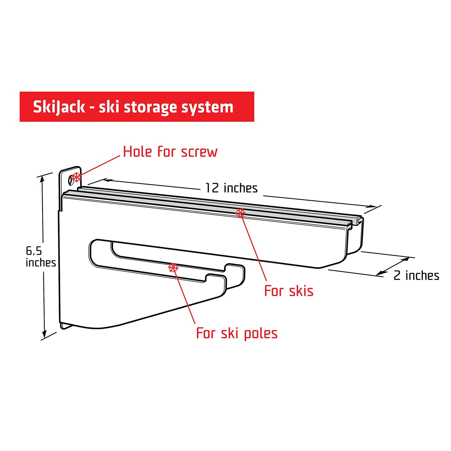 Skijack Ski and Snowboard Wallmount Storage Hanger