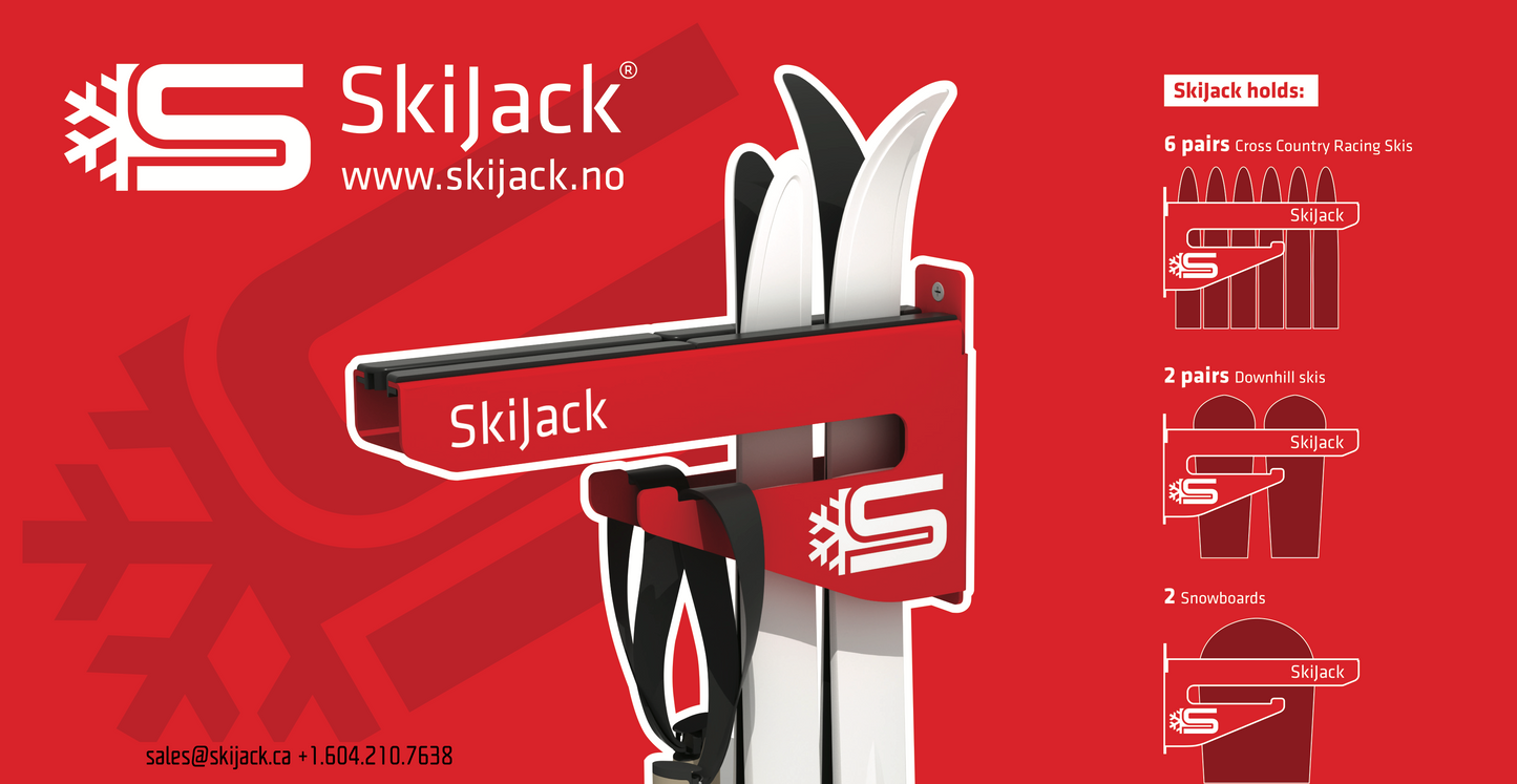 Skijack Ski and Snowboard Wallmount Storage Hanger
