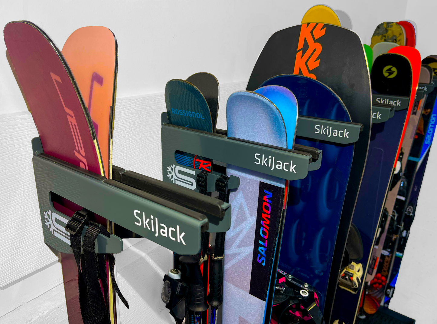 Skijack Ski and Snowboard Wallmount Storage Hanger