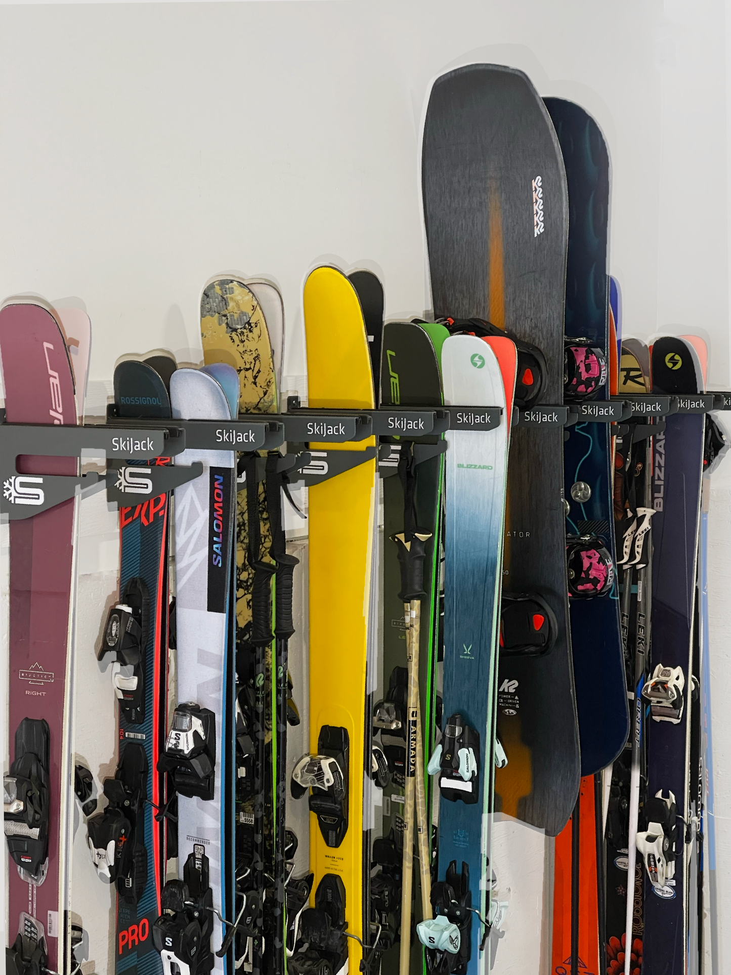 Skijack Ski and Snowboard Wallmount Storage Hanger